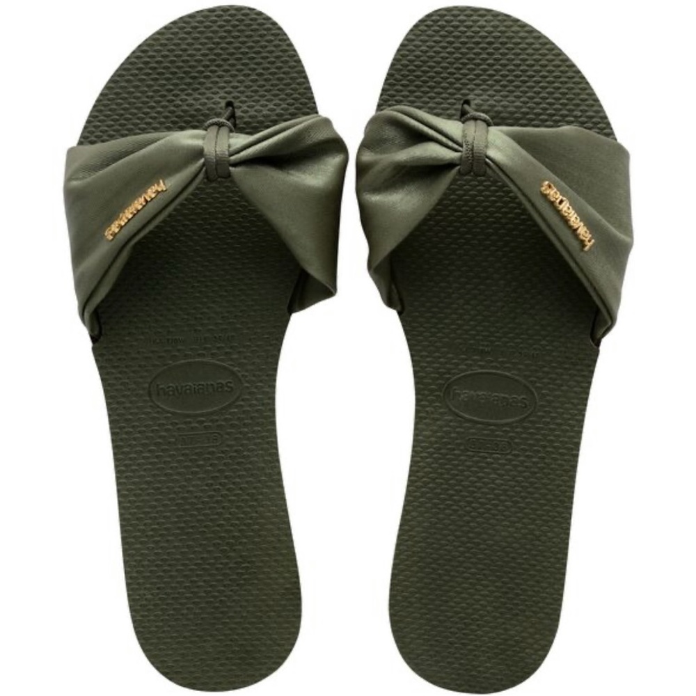 Havaianas St. Tropez Women's Olive Green Sandals- Size US 6